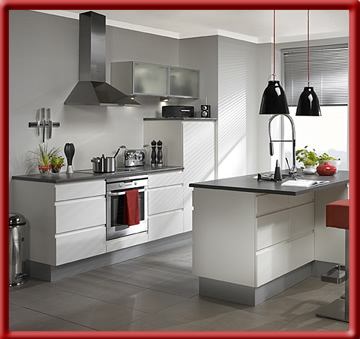 modern kitchen from Top Drawer 
                    Fitted Furniture